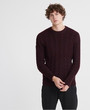 Superdry Jacob Crew Neck Férfi Ugró Világos Bordó | XTCRA8142